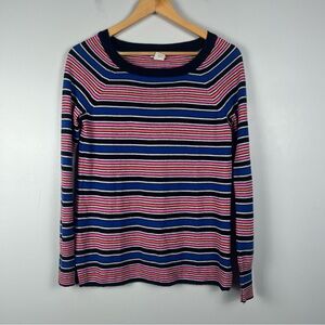 J. Crew 100% cashmere striped sweater size small